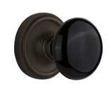 Classic Rosette with Black Porcelain Door Knob