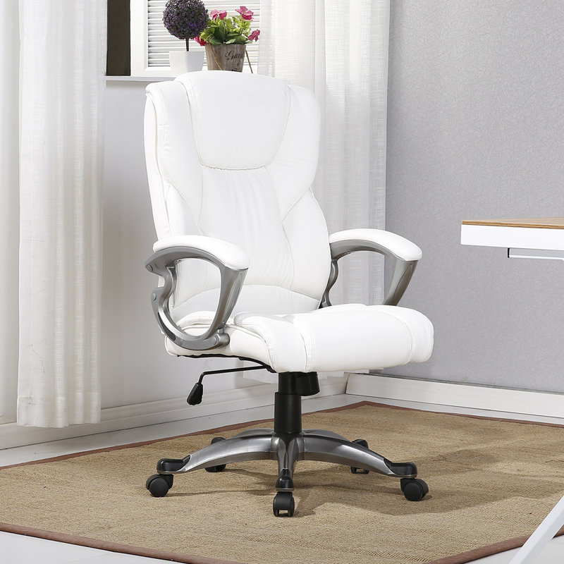 Fauteuil de direction Inglestone Common, Similicuir blanc
