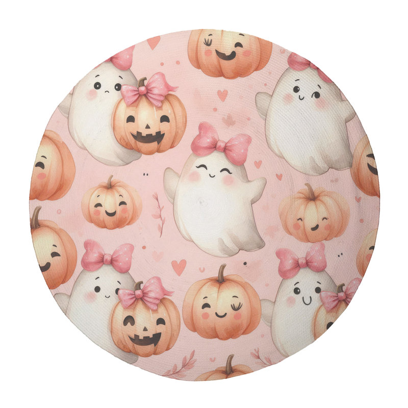 Tapis tressé Ghost Gourd Duo, Rond 5 pi