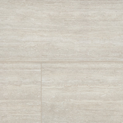 Carrelage mural Rosano Lucera 61 cm x 122 cm, aspect travertin, en porcelaine texturée mate nervurée