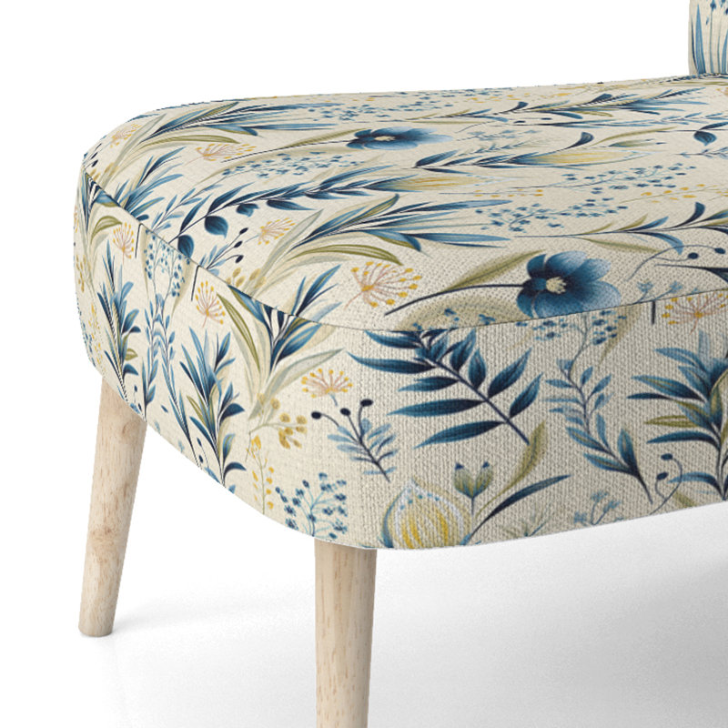 Chaise d'appoint rembourrée bohème et éclectique Sandy