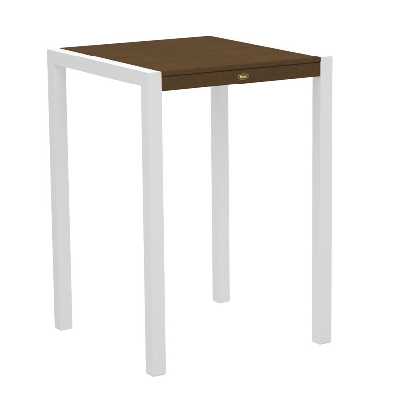 Table de bar POLYWOOD Surf City, Blanc texturé / Cabane, 30 po x 30 po