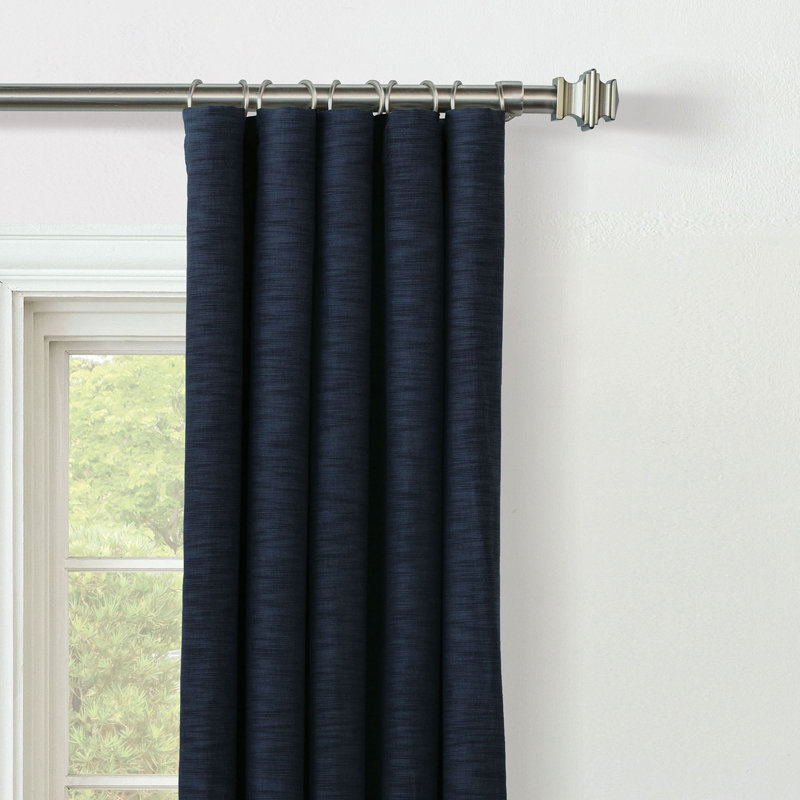 Sterling Strie Curtain Panel In Spa, Navy, 96" W x 108" L