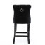 Élégante chaise de bar en velours à boutons, fabrication en bois massif, accents, mousse à haut rebond, 2 détails noirs, confortable, 2 pièces