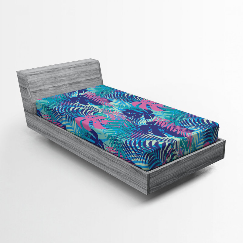 Microfiber Floral Fitted Sheet, Twin Fitted Sheet