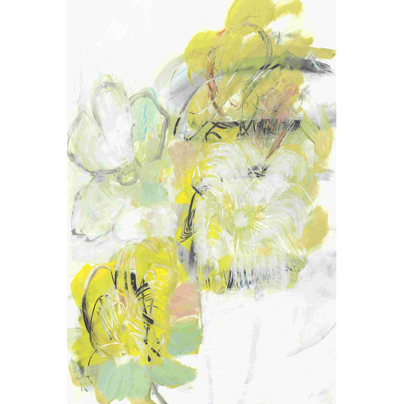 Abstrait floral jaune I, H 36 po x l 24 po