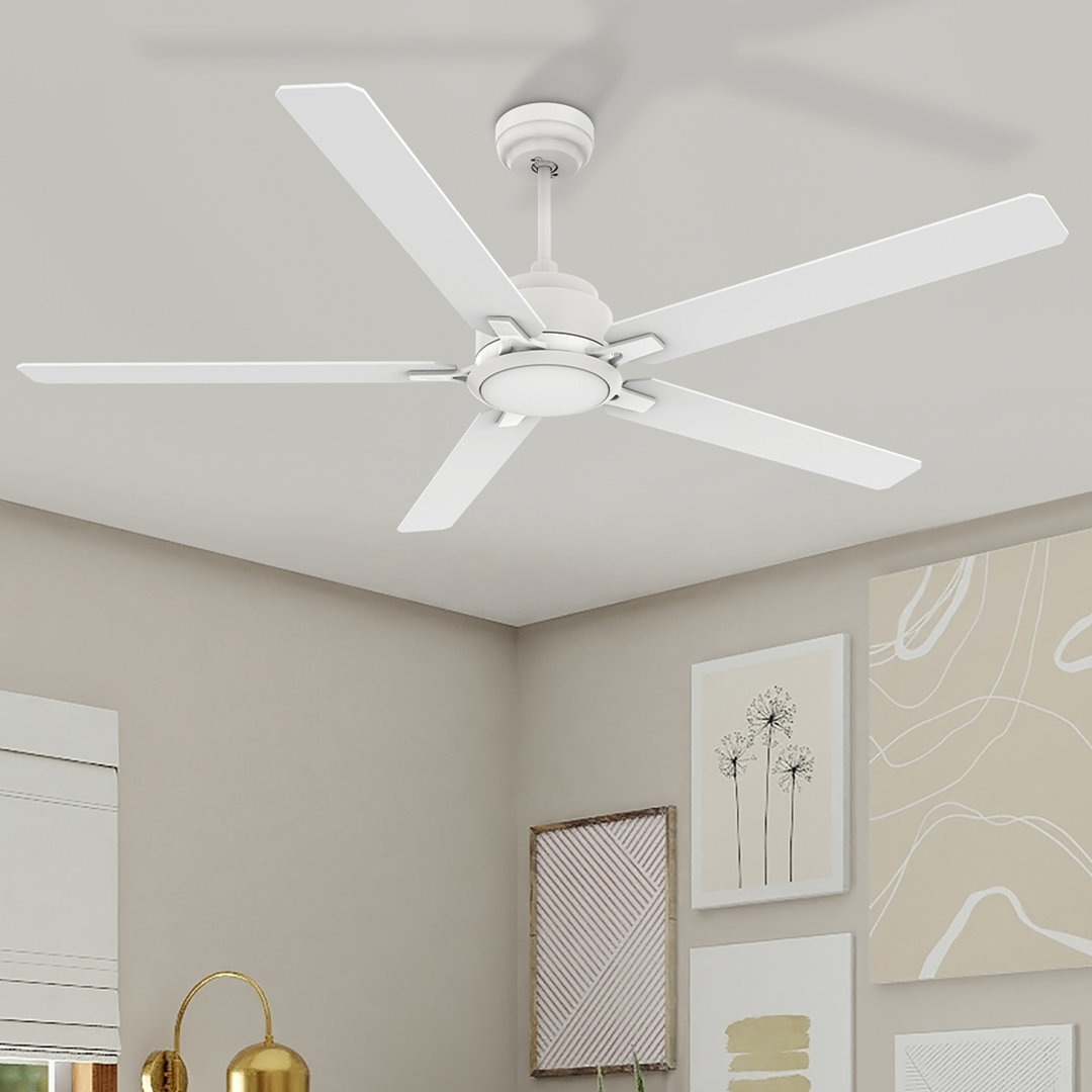 60'' 5-Blade LED Smart Standard Ceiling Fan With Light Kit Included, Remote Control CARRO 