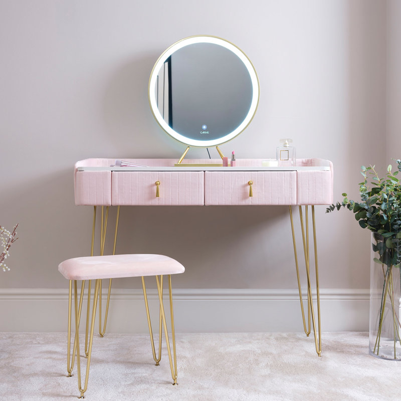 Hutchinson Dressing Table with Mirror, Pink