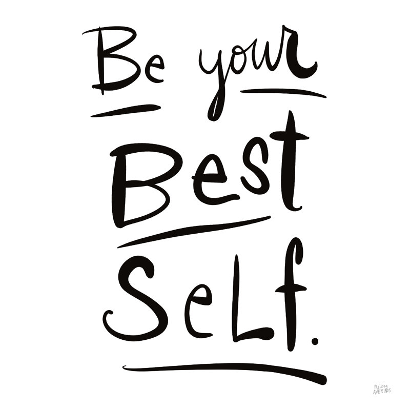 Be Your Best Self by Melissa Averinos - No Frame Print on Canvas, 30cm H x 30cm W x 3.8cm D