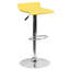 Tabouret de bar contemporain à hauteur réglable en vinyle avec siège ondulé uni et base chromée Murphy-1043312379