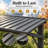 12 ft. W x 6 ft. D Metal BBQ Gazebo with Galvanized Steel Hardtop Roof and Dual Side Serving Shelves, Outdoor Patio Shelter Backyard Pavilion for Grilling, Dining and Entertaining