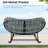 Patio Rocking Chair Outdoor, Oversized Papasan Rocking Chair for 2 with E-Coated Steel Frame and Thick Cushion,Grey