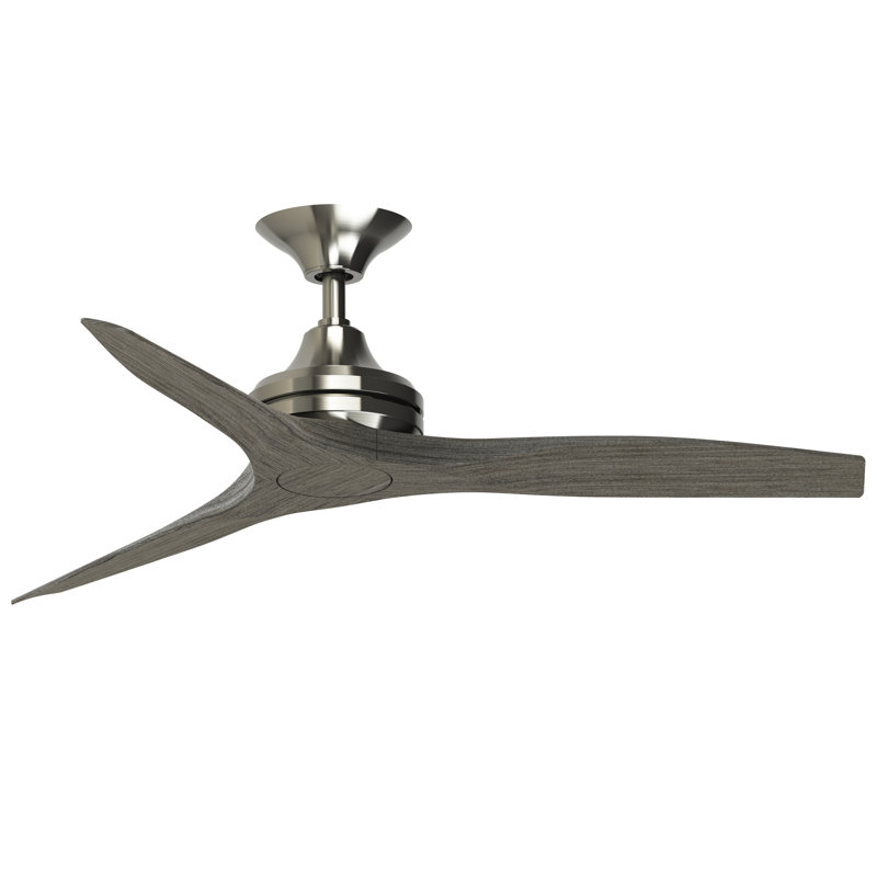 Spitfire 48 inch Indoor/Outdoor Ceiling Fan - Brushed Nickel with Weathered Wood Blades, Weathered Wood, Brushed Nickel