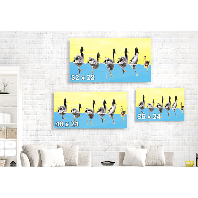 Kerriana Duck Stop! - Reproduction d'art sur toile tendue, H 20 po x l 36 po x P 1,5 po