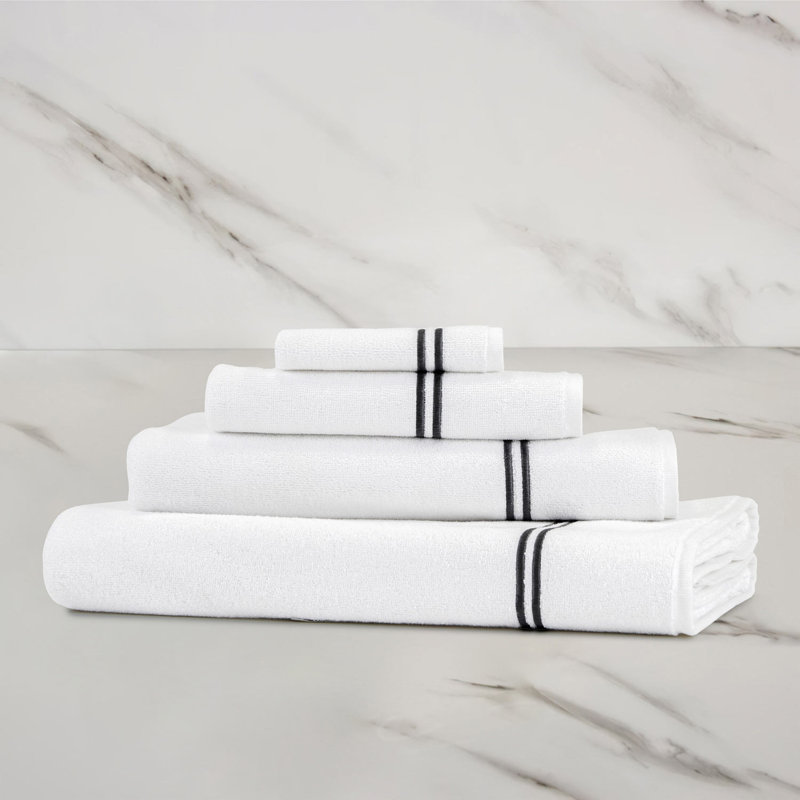 Classic Bath Sheet, White/Gray