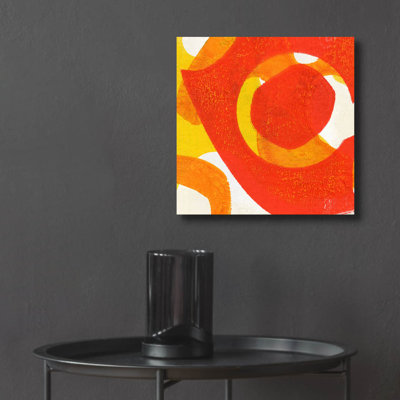  «Orange Starburst 2» par Laura Gibson, art mural en verre acrylique, 12 po x 12 po
