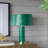 14x14x27" Leather Table Lamp