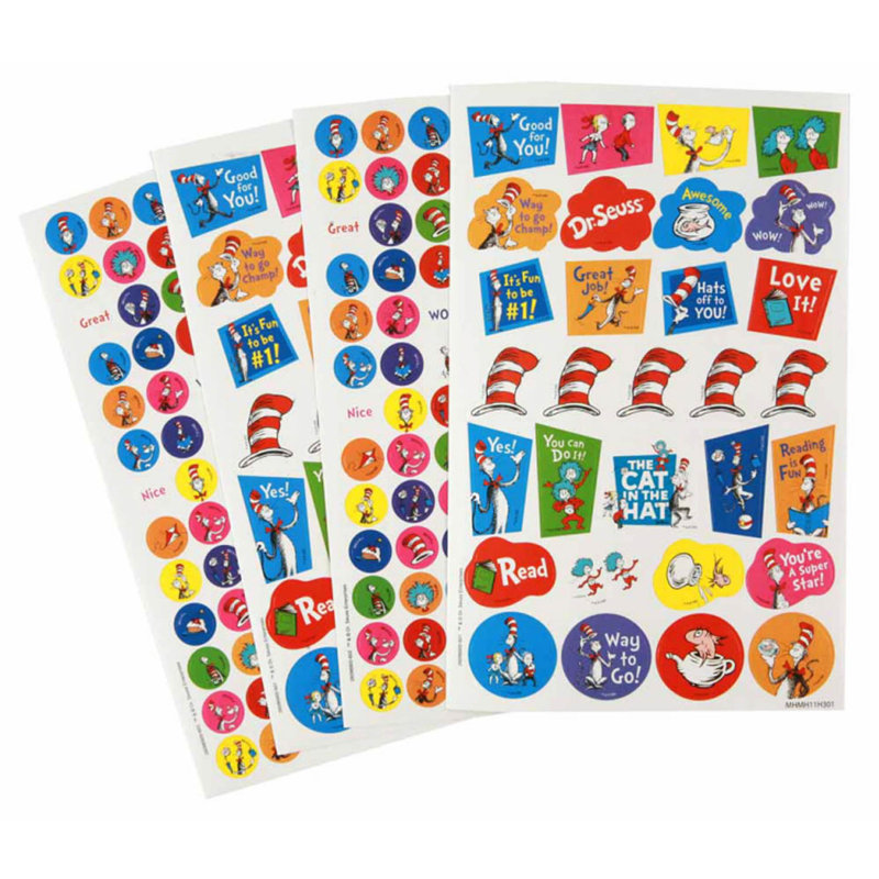 Chat dans le chapeau, autocollant, livre, accessoire éducatif
