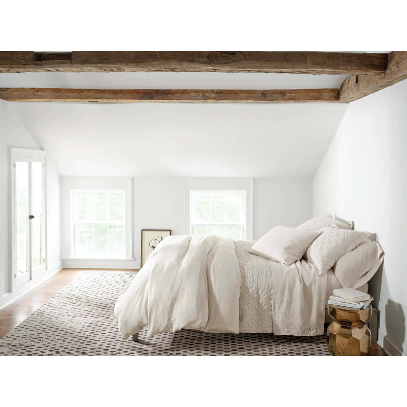 Washed Linen Quilt, King Quilt, Natural