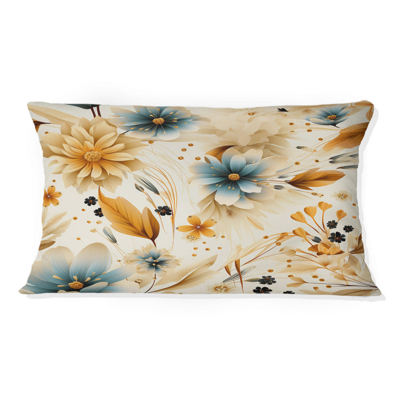 Earthy Elegance Boho Pattern - Floral Printed Throw Pillow