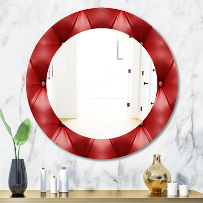 Miroir d'appoint en cuir moderne et contemporain