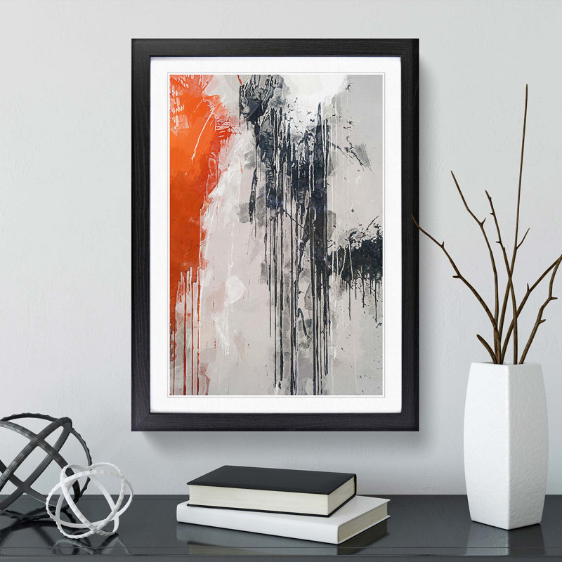 Paint Splashes in Abstract - Framed Print, Black Framed, 87cm H x 62cm W x 2cm D