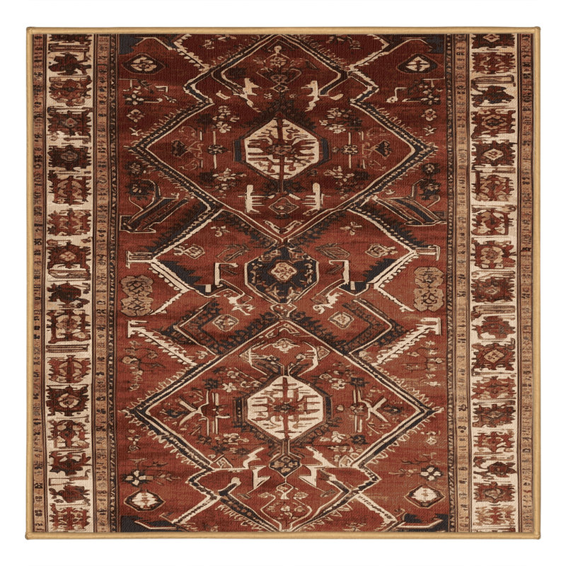 Tapis brun lavable à la machine, Carré 3 pi