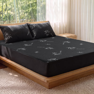 Waterproof Twin XL Mattress Protector, Mattress Pad Viscose Derived from Bamboo, Breathable, Noiseless Mattress Cover Protects for Home, Bedroom, Hotel, Against Moisture, Spills, Stains (Gray)