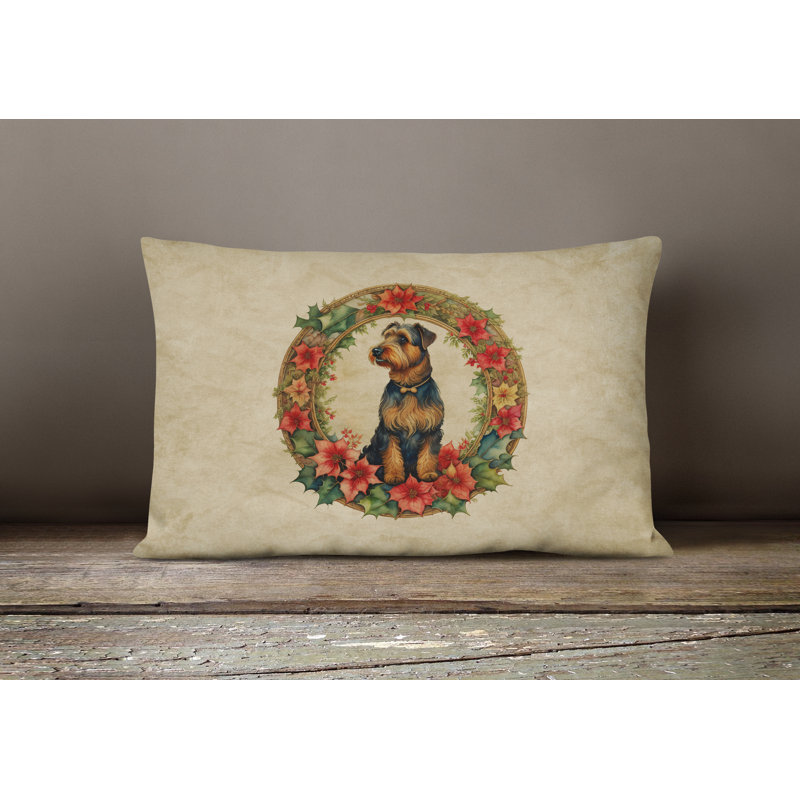 Coussin décoratif intérieur / extérieur en polyester Christmas, 12 po x 16 po, Rectangulaire