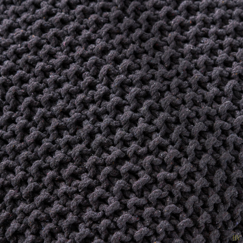 Pouf en coton Hollis, Gris