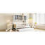Lit de jour blanc avec lit gigogne simple et tablette d'armoire, conception moderne entièrement fiable-2083448576-2083448577