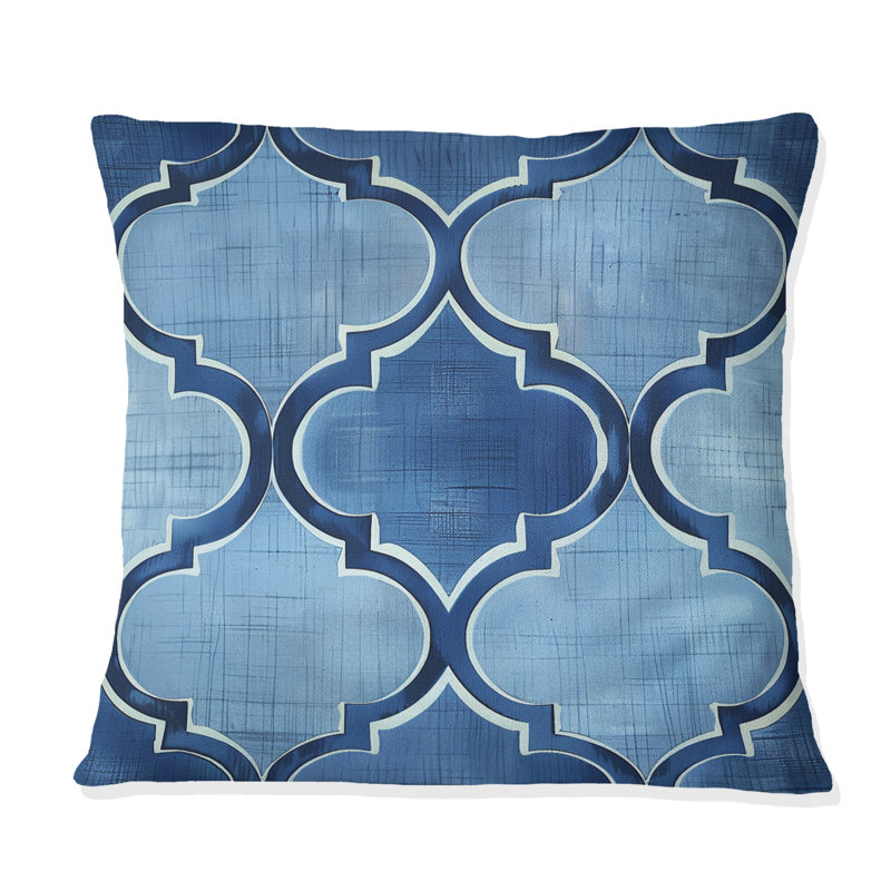 Coussin bleu Modern Trellis II - Modern, H 16 po x l 16 po