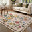 2'X6' Washable Vintage Floral Indoor Runner Rug Non-Slip Beige-122611624-122611623