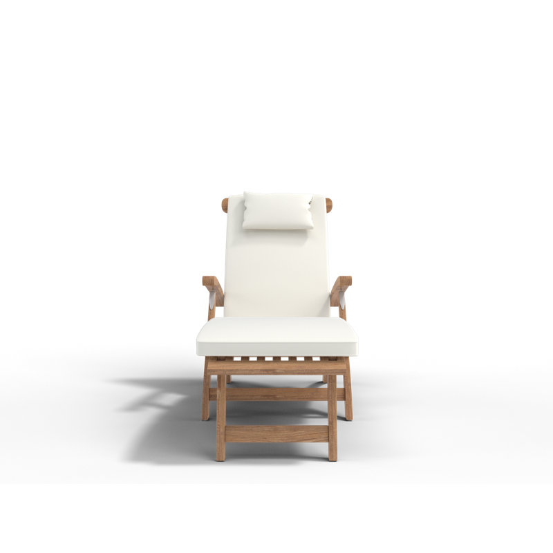 Steamer Reclining Chaise Lounge with Sunbrella Canvas Cushion, Canvas Canvas Sunbrella® Canvas