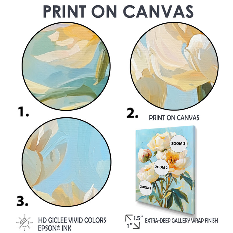 Bradcliff - art mural floral, H 20 po x l 12 po, Reproduction encadrée d'une seule photo, Blanc