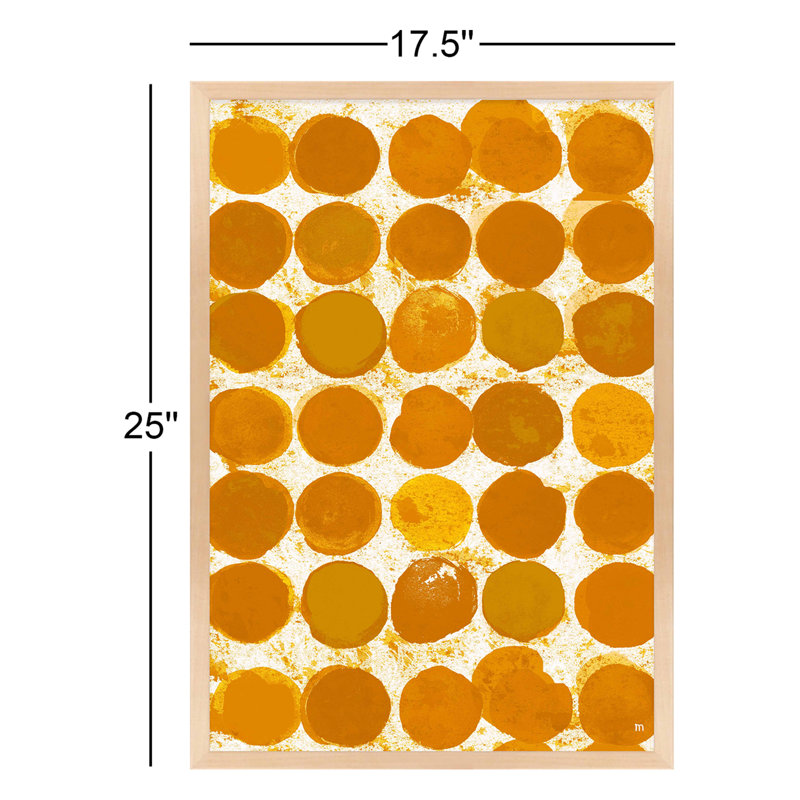 «Satori Dots Motif Curry» par Studio M - reproduction de cadre photo, Cadre érable, H 25 po x l 17,5 po x P 1,25 po