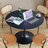 23.6 inch Round Dining Table,Black-540107817-555651238-558319753