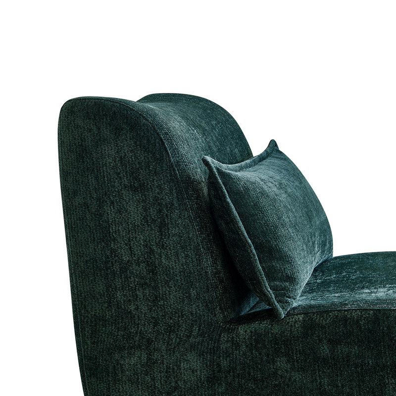 Méridienne moderne avec repose-pieds, fauteuil inclinable rembourré compressé pour les petits espaces, canapé d'appoint confortable pour le salon, la chambre à coucher ou un appartement