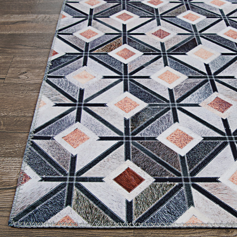 Cadmoin Geometric Indoor Rug, Rectangle 2' x 3' 7"