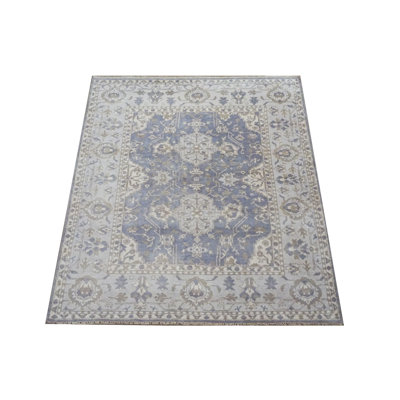 8X10 Gray Oushak Hand-Knotted Rug