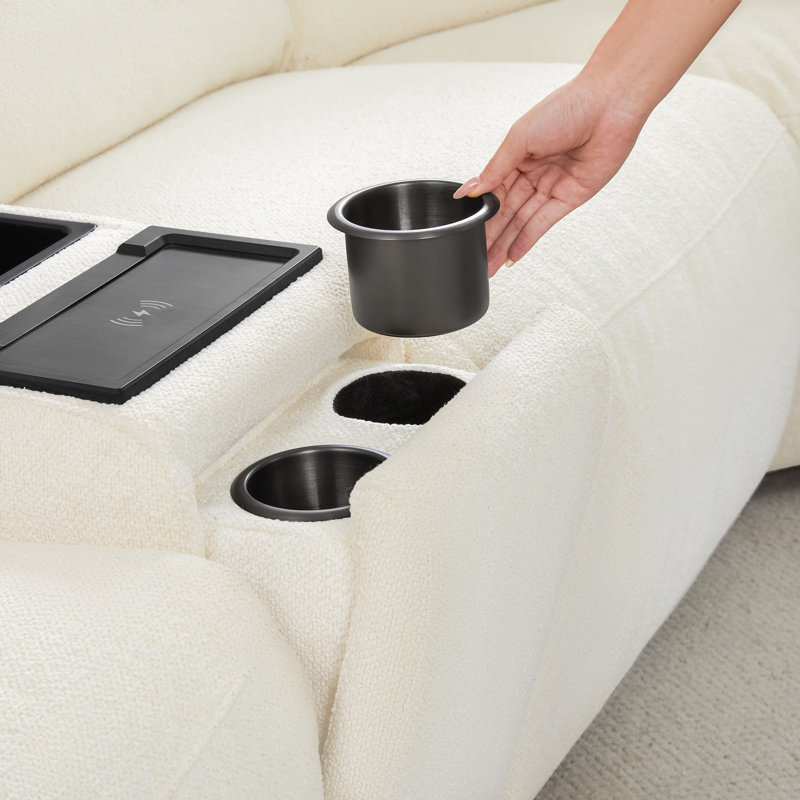 Canapé rembourré inclinable électrique avec console