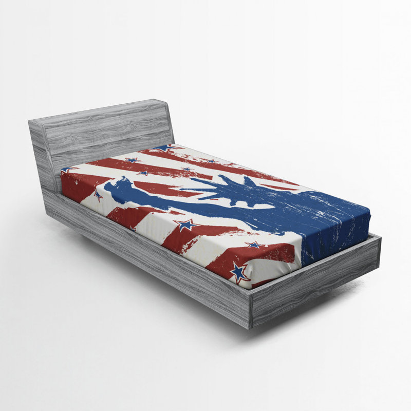 4Th Of July Microfiber Fitted Sheet, Twin Fitted Sheet