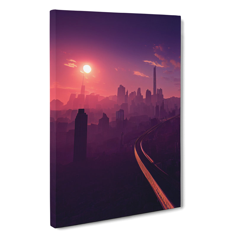 City Skyline At Dusk - Wrapped Canvas, 60cm H x 40cm W