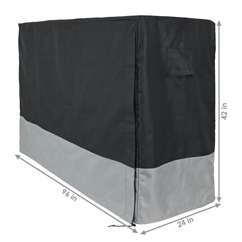 Soderquist Log Rack Cover - Grey And Black - Water-Resistant - 6-Foot, 42"H x 96"W x 24"D