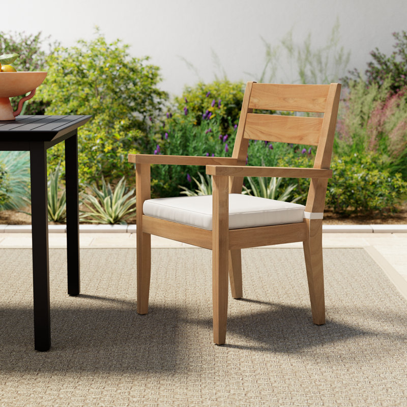 Carenen Solid Teak Wood Armchair with Cushion