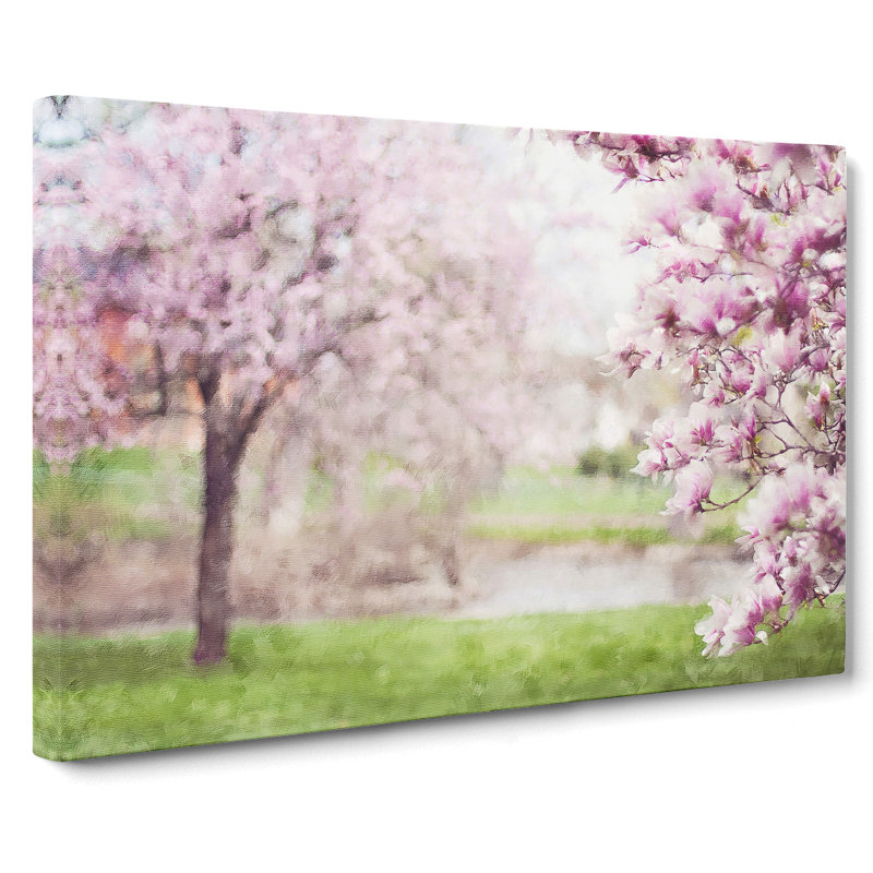 Magnolia Blossom Trees Painting - Wrapped Canvas, 35cm H x 50cm W x 3cm D