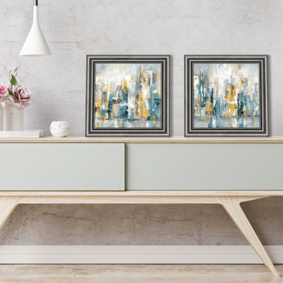 « City views II » par Nan-ensemble de 2 reproductions d’art encadrées sur papier