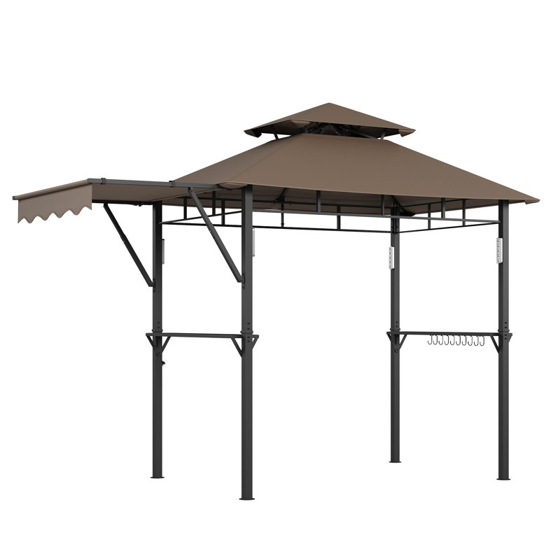 Pavillon de jardin robuste pour barbecue extérieur, Marron foncé