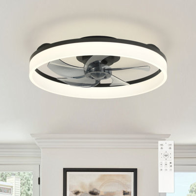 Ventilateur de plafond encastré moderne de 20 po avec lumières à intensité variable et télécommande CC Blombrett