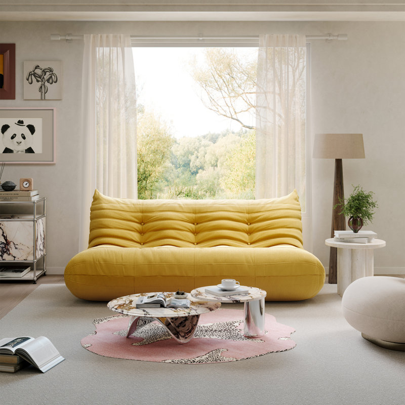 Castleberry Lazy Sofa Bean Bag Chair Floor Sofa Boneless Couch Compression Fireside Lounger Accent Chair for Living Room, Bedroom, Apartment (Available in Multiple Colors)